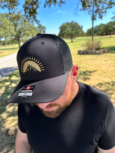 Sonrise Hat Black with Gold Embroidery