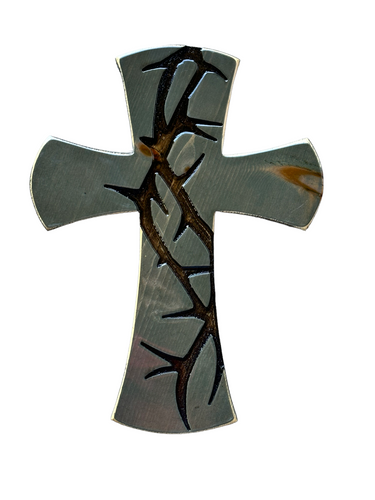 Large Intricate Cross with Crown of Thorns